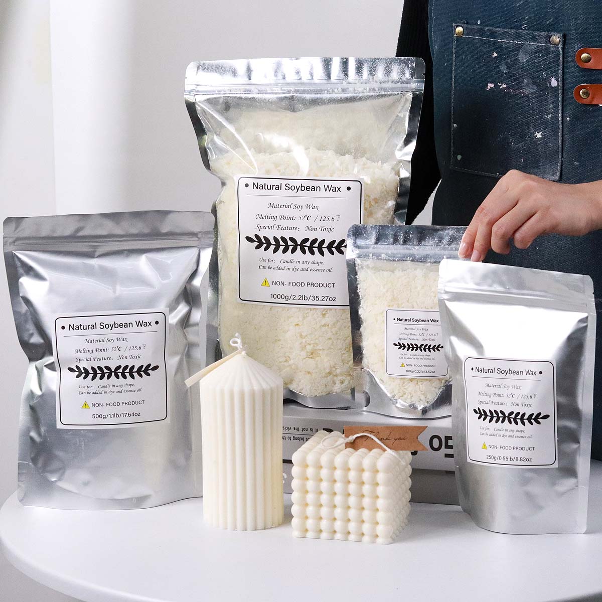 Soy Wax Flake - 500g/1kg Naturale Cera di Soia Fiocco