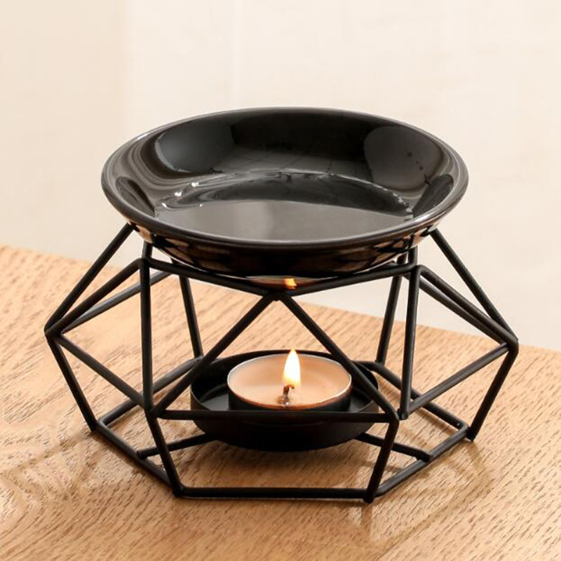 Home Fragrance Lamp - Ciotola in ceramica Portapacchi in ferro