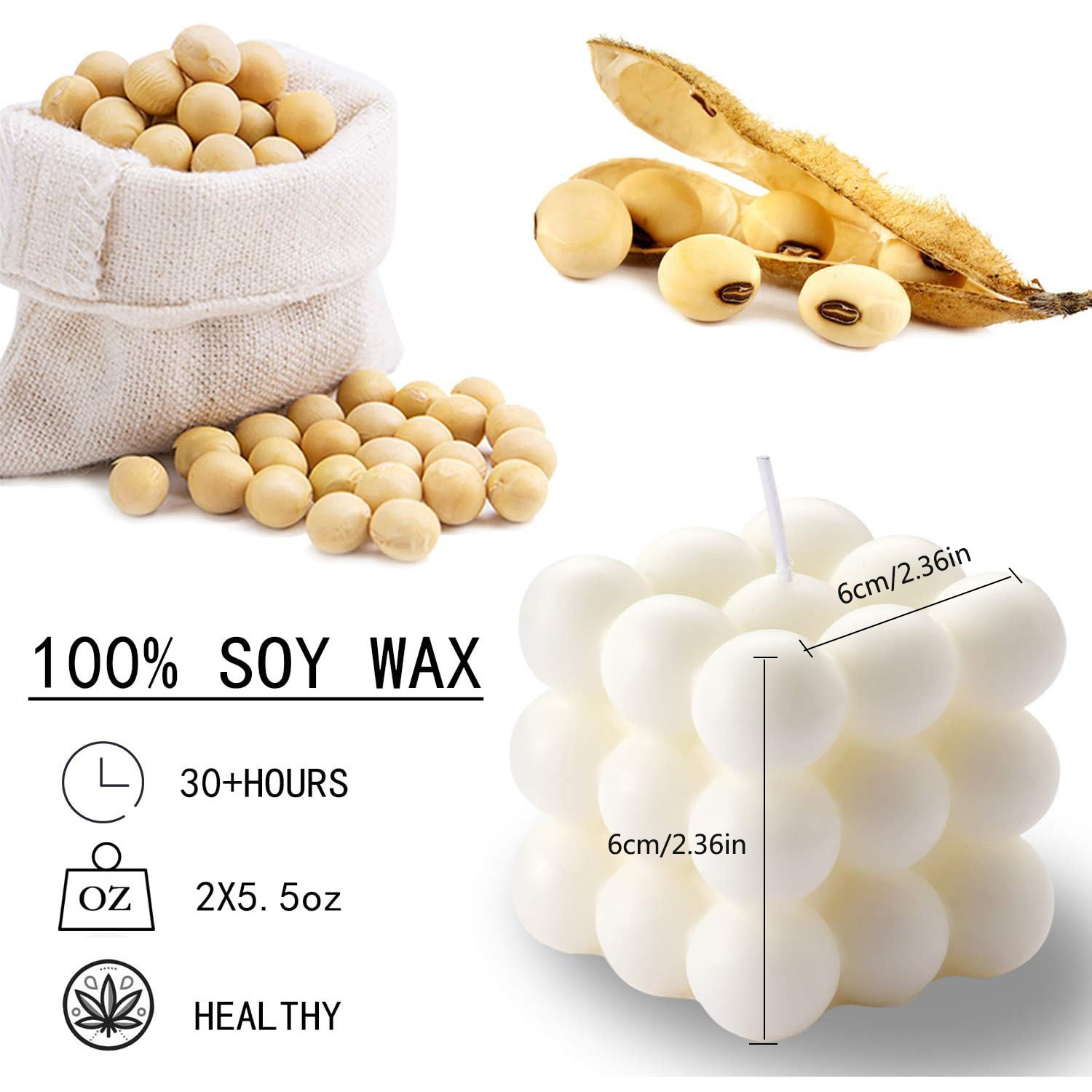 2 Pezzi Candela Bianca Rosa a  - Soy Wax Flake recensione e prezzo